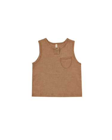Rylee + Cru Jersey Button Tank, Camel